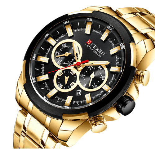 Chronograph Stainless Steel Watch Gold